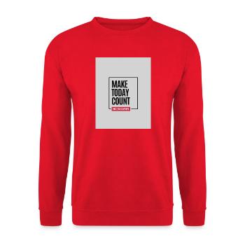 Make Today Count No Excuses - Unisex Pullover - Rot - Vorne - Alina (178cm) & Michal (187cm)
