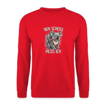 ’Nen Scheiß Muss Ich Koala Australien Humor - Unisex Pullover - Rot - Vorne - Alina (178cm) & Michal (187cm)