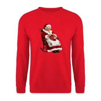 Festliche Strickerin Mrs. - Unisex Pullover - Rot - Vorne - Alina (178cm) & Michal (187cm)