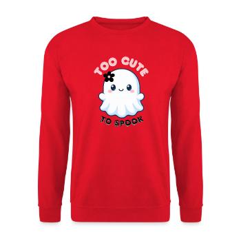 Halloween Geist Too Cute to Spook - Unisex Pullover - Rot - Vorne - Alina (178cm) & Michal (187cm)