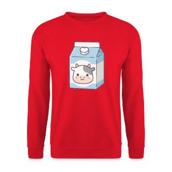 Milch - Unisex Pullover - Rot - Vorne - Alina (178cm) & Michal (187cm)