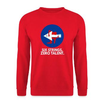Six Strings Zero Talent - Unisex Pullover - Rot - Vorne - Alina (178cm) & Michal (187cm)