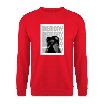 Erinnerung in den Schatten - Unisex Pullover - Rot - Vorne - Alina (178cm) & Michal (187cm)