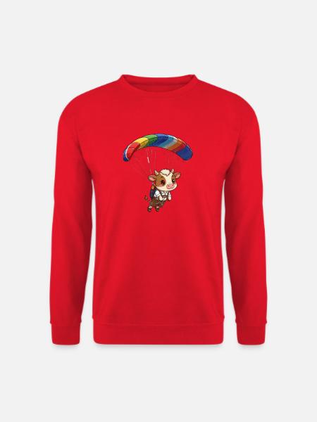 Kuh Paragleiter - Unisex Pullover - Rot