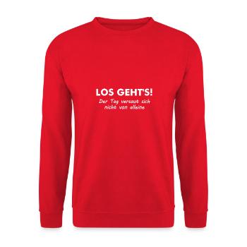 Funny sayings Sarcasm Irony - Unisex Sweatshirt - red - Front - Alina (178cm) & Michal (187cm)