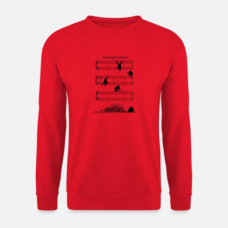 Sound Of Silence Notenblatt ohne Noten Schimpansen - Unisex Pullover - Rot