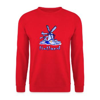 Holland art mills and clogs - Unisex Sweatshirt - red - Front - Alina (178cm) & Michal (187cm)