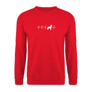 Lustige Malinois Geschenk-Idee - Unisex Pullover - Rot - Vorne - Alina (178cm) & Michal (187cm)