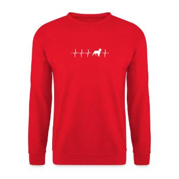 Funny Epagneul Français Gift Idea - Unisex Sweatshirt - red - Front - Alina (178cm) & Michal (187cm)