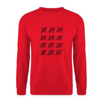 tage_zaehlen_60 - Unisex Pullover - Rot - Vorne - Alina (178cm) & Michal (187cm)