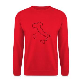 Italia - Outline - Unisex Sweatshirt - red - Front - Alina (178cm) & Michal (187cm)
