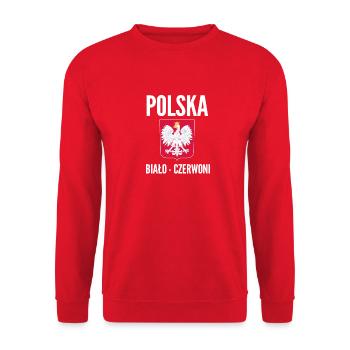 Polska Bialo Czerwoni Fußball Polen Design 2018 - Unisex Pullover - Rot - Vorne - Alina (178cm) & Michal (187cm)