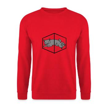 Schroedinger's Cat Schrödinger's Cat Physics - Unisex Sweatshirt - red - Front - Alina (178cm) & Michal (187cm)