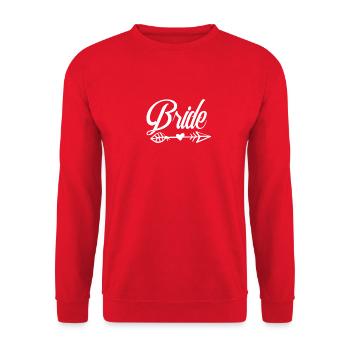 Braut Hochzeit Pfeil Herz Geschenk Liebe Ehe - Unisex Pullover - Rot - Vorne - Alina (178cm) & Michal (187cm)