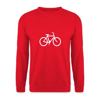 Velo Fahrrad weiss Fahrradfahren Geschenk - Unisex Pullover - Rot - Vorne - Alina (178cm) & Michal (187cm)