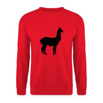 lama - Unisex Sweatshirt - red - Front - Alina (178cm) & Michal (187cm)