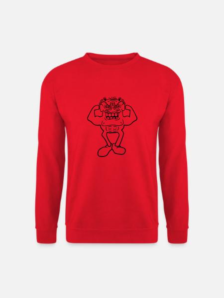 Bodybuilder strong muscle training fitness poses b - Unisex Sweatshirt - red