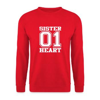 sister 01 weisspng - Unisex Pullover - Rot - Vorne - Alina (178cm) & Michal (187cm)
