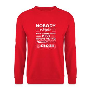 IF YOU WERE BORN IN 1958 - Unisex Sweatshirt - red - Front - Alina (178cm) & Michal (187cm)