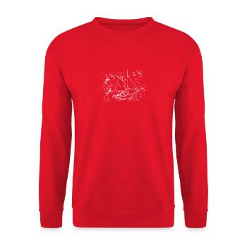Segelboot Shirt für Segelboot Fans - Unisex Pullover - Rot - Vorne - Alina (178cm) & Michal (187cm)