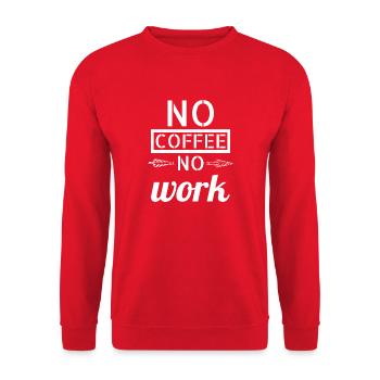 coffee - No coffee - Unisex Pullover - Rot - Vorne - Alina (178cm) & Michal (187cm)