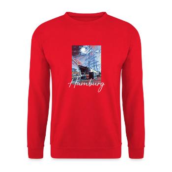 Hamburg tolles Design Rickmer Rickmers - Unisex Pullover - Rot - Vorne - Alina (178cm) & Michal (187cm)