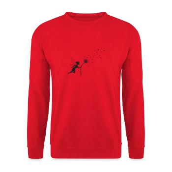 Butterfly design Dandelion design with saying - Unisex Sweatshirt - red - Front - Alina (178cm) & Michal (187cm)