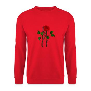 Nuit fleurs gothique goth crâne mort crâne punk - Sweat-shirt Unisexe - rouge - Devant - Alina (178cm) & Michal (187cm)