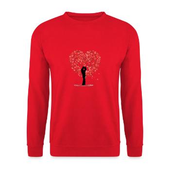 Love love tree heart valentines day love you - Unisex Sweatshirt - red - Front - Alina (178cm) & Michal (187cm)