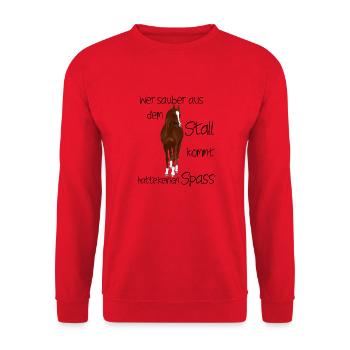 reiten Pferd Liebe Reiterin Pferde Pferdesprüche - Unisex Pullover - Rot - Vorne - Alina (178cm) & Michal (187cm)