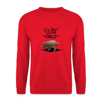 wild boar hunter boar child sau - Unisex Sweatshirt - red - Front - Alina (178cm) & Michal (187cm)