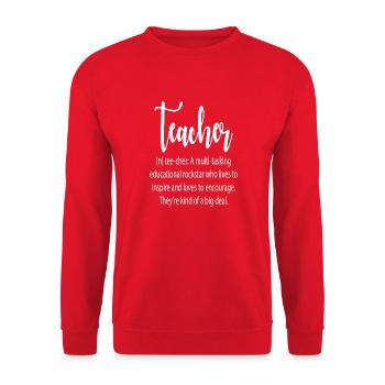 Prof - Sweat-shirt Unisexe - rouge - Devant - Alina (178cm) & Michal (187cm)