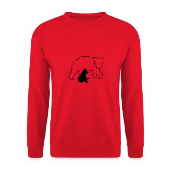 Ours ours ours brun mère bébé nature forêt amour - Sweat-shirt Unisexe - rouge - Devant - Alina (178cm) & Michal (187cm)