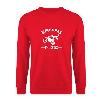 Je peux pas j'ai cross - Sweat-shirt Unisexe - rouge - Devant - Alina (178cm) & Michal (187cm)