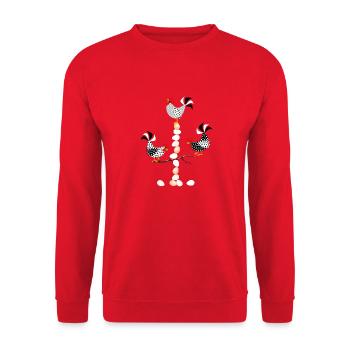 Oiseaux sur la balançoire - Sweat-shirt Unisexe - rouge - Devant - Alina (178cm) & Michal (187cm)