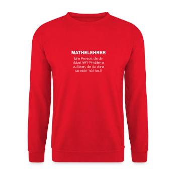 Ehrenlehrer I Schule Uni Grundschule Berufsschule - Unisex Pullover - Rot - Vorne - Alina (178cm) & Michal (187cm)