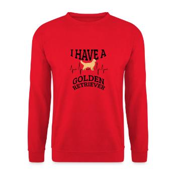 I HAVE A GOLDEN RETRIEVER - Unisex Pullover - Rot - Vorne - Alina (178cm) & Michal (187cm)