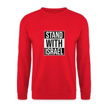 #standwithisrael / Solidarity with Israel - Unisex Sweatshirt - red - Front - Alina (178cm) & Michal (187cm)