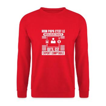Papa comptable fête des pères anniversaire - Sweat-shirt Unisexe - rouge - Devant - Alina (178cm) & Michal (187cm)
