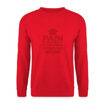 A degree forever Phd Student Geschenk - Unisex Pullover - Rot - Vorne - Alina (178cm) & Michal (187cm)