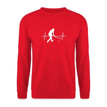 Hockey hockey hockey joueur de hockey cadeau de battement de cœur - Sweat-shirt Unisexe - rouge - Devant - Alina (178cm) & Michal (187cm)