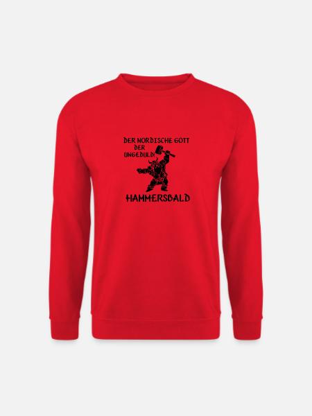 Der Nordische Gott der ungedult | HAMMERSBALD - Unisex Pullover - Rot