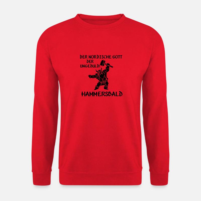 Der Nordische Gott der ungedult | HAMMERSBALD - Unisex Pullover - Rot