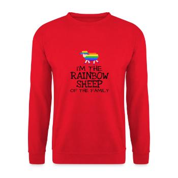 Rainbow sheep LGBT sort Cadeau Droits Pride - Sweat-shirt Unisexe - rouge - Devant - Alina (178cm) & Michal (187cm)