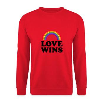 Love wins LGBT sort cadeaux droits pride - Sweat-shirt Unisexe - rouge - Devant - Alina (178cm) & Michal (187cm)