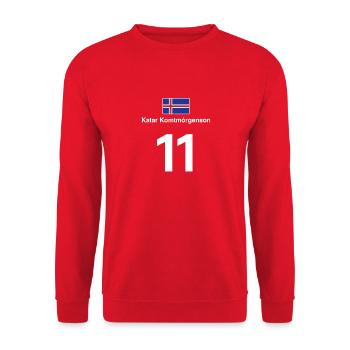 Island Sauf Trikot Fußball Saufen T-Shirt - Unisex Pullover - Rot - Vorne - Alina (178cm) & Michal (187cm)