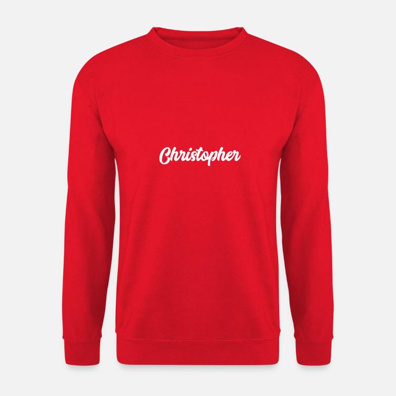 Christopher Custom Text Birthday Name - Unisex Sweatshirt - red