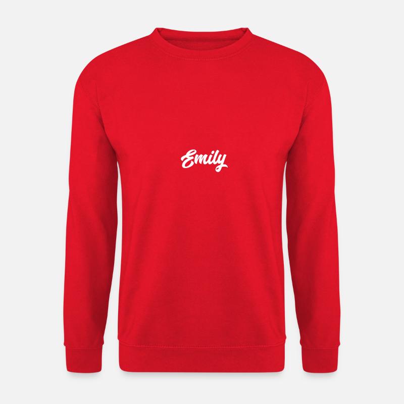 Emily Custom Text Birthday Name - Unisex Sweatshirt - red