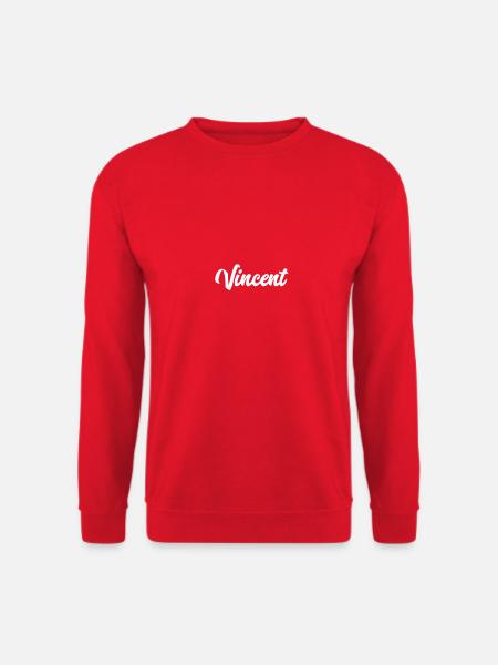 Vincent Custom Text Birthday Name - Unisex Sweatshirt - red