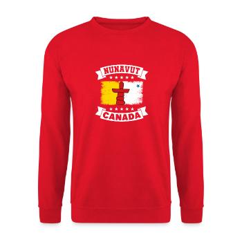 Nunavut Flag Vintage Retro - Unisex Sweatshirt - red - Front - Alina (178cm) & Michal (187cm)
